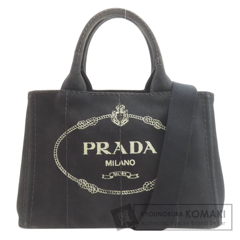 PRADA Canapa Handbag Canvas
